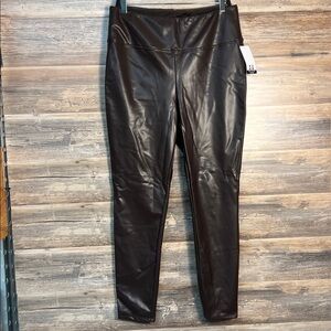 Seven7 Women's Faux Leather Leggings in Espresso NWT